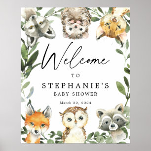 Little Woodland Baby Shower Welcome Sign