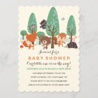 Little Woodland Friends Baby Shower Invitation
