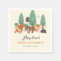 Little Woodland Friends Baby Shower Napkins