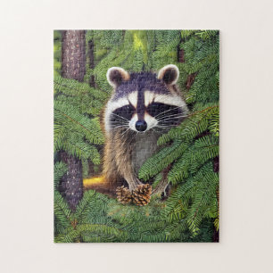 Little Woodland Wilderness Raccoon Jigsaw Puzzle