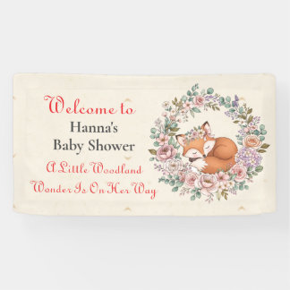 Little Woodland Wonder is on her Way | Baby Shower Banner