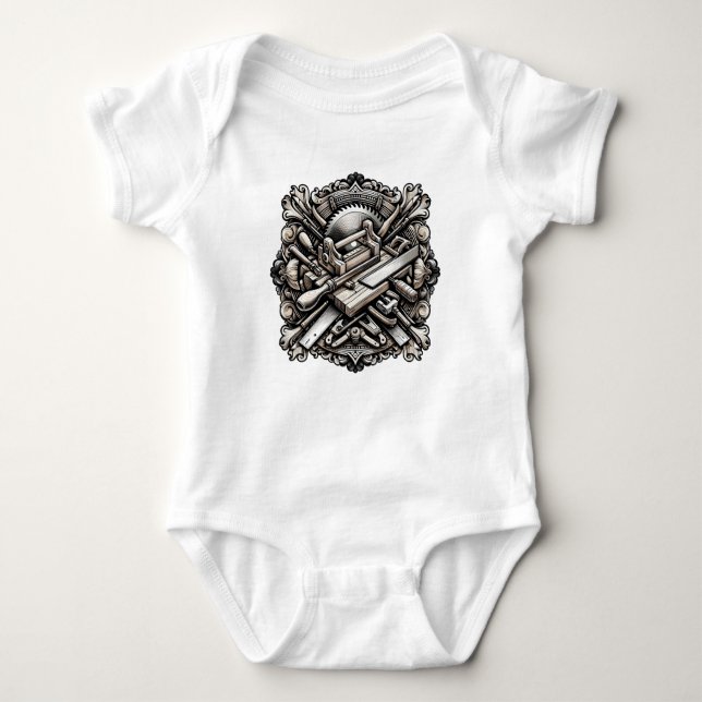 Little Woodworker Baby Bodysuit (Front)