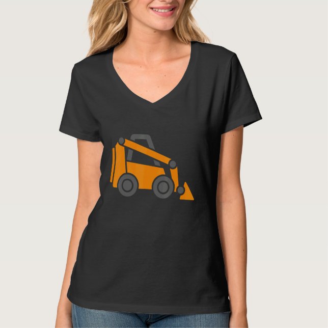 Little Worker Construction Skid Steer Loader Tract T-Shirt (Front)