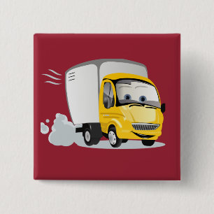 Little Yellow Cartoon Truck for Kids! 15 Cm Square Badge