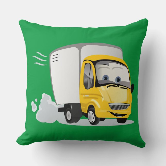 Little Yellow Cartoon Truck for Kids! Cushion (Front)