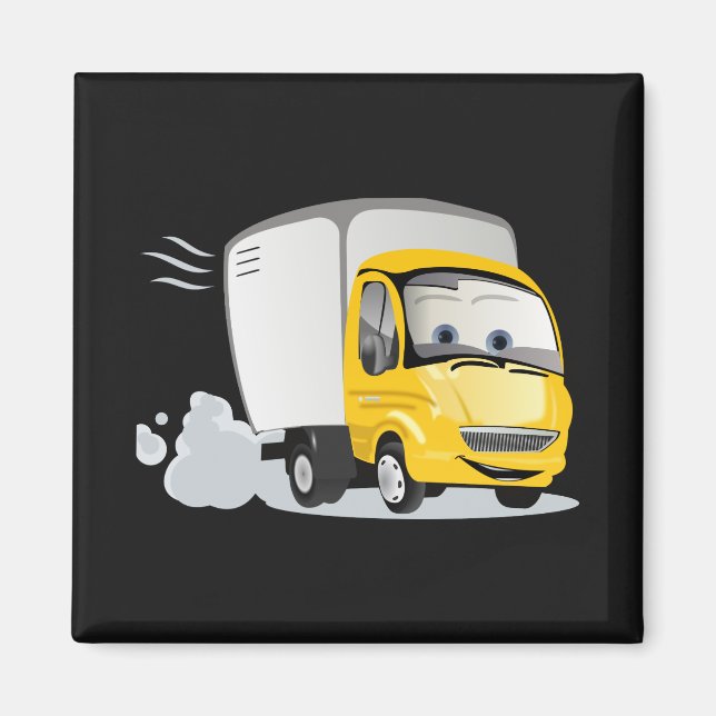 Little Yellow Cartoon Truck for Kids! Magnet (Front)