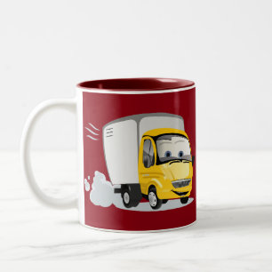 Little Yellow Cartoon Truck for Kids! Two-Tone Coffee Mug