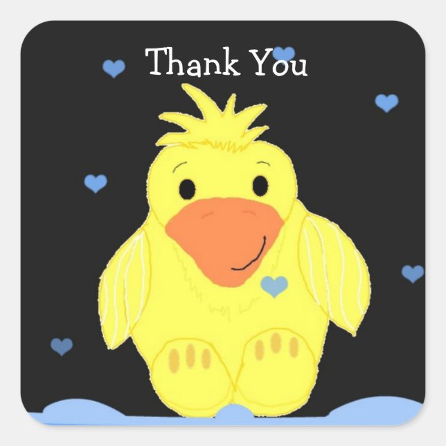 Little Yellow Duck Square Sticker (Front)