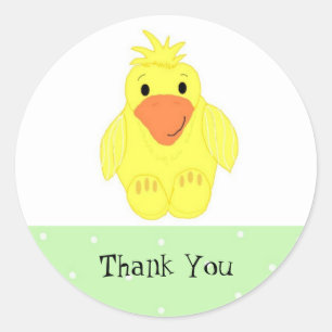 Little Yellow Duck Thank You Classic Round Sticker