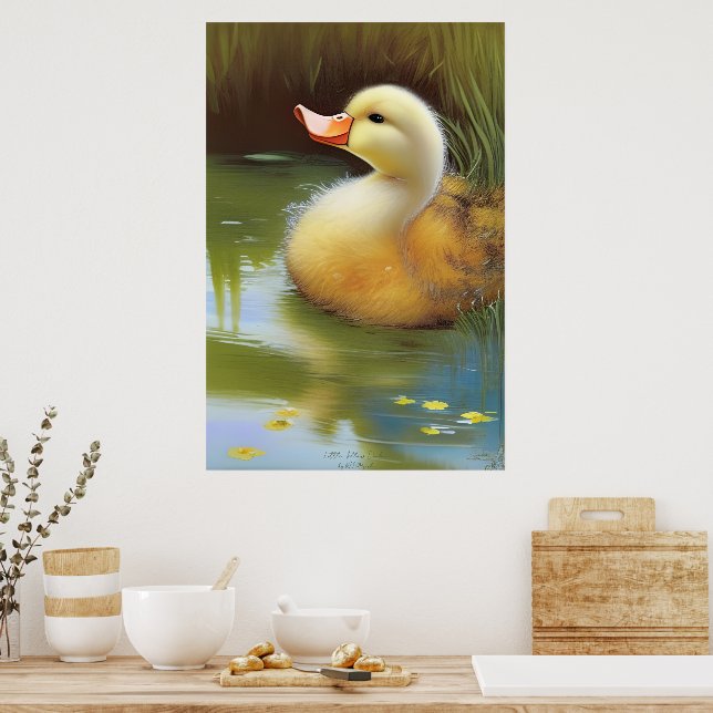 Little Yellow Duckie - AI Fantasy Art Still Life  Poster (Kitchen)