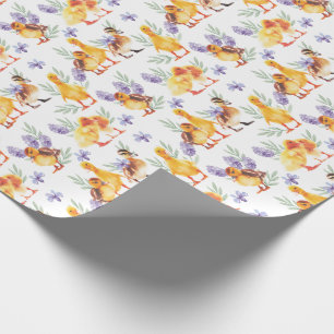 Little yellow ducks wrapping paper