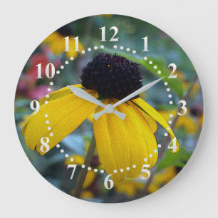 Little yellow flower large clock