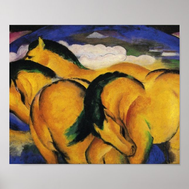 Little Yellow Horses 1912 by Franz Marc Poster (Front)