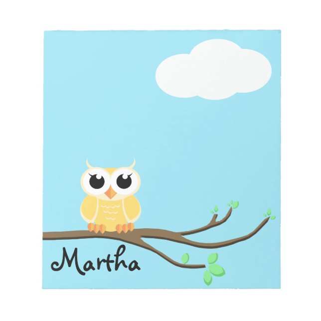 "Little Yellow Owl" Notepad (Front)