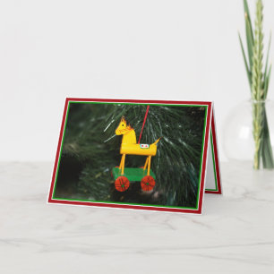 Little Yellow Pony  Christmas Ornament Holiday Card