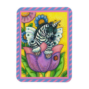 LITTLE ZEBO WHIMSYNICKER, ZEBRA UNICORN Fantasy Magnet