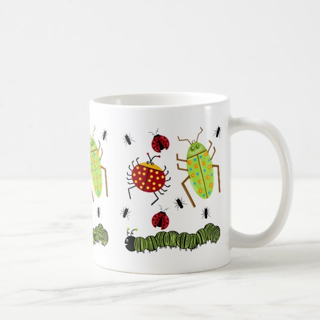 Littlebeane Bugs Insects  Ladybug Ant Caterpillar Coffee Mug (Right)