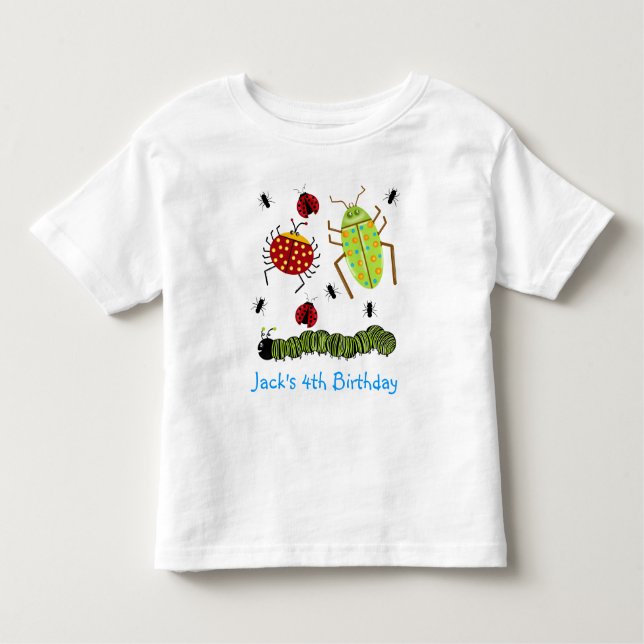Littlebeane Bugs Insects  Ladybug Ant Caterpillar Toddler T-Shirt (Front)