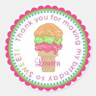 Littlebeane Ice Cream Cone Stickers