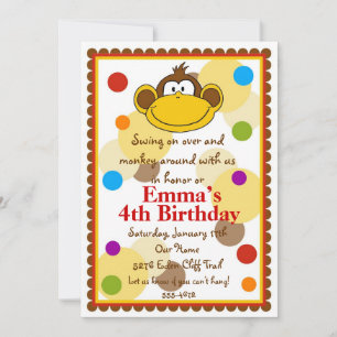 Littlebeane Monkey Invitations