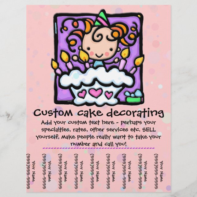LittleGirlie Cake Decorator tear sheet flyer (Front)