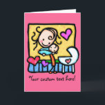 LittleGirlie loves her baby! Card<br><div class="desc">Everyone know LittleGirlies LOVE their LittleBabies! This is THE most adorable painting - a perfect congratulations gift/card for a new mummy, new big sister or even to announce a new arrival! So cute as a wall art piece in the new baby's room... Keep in mind that you can change the...</div>