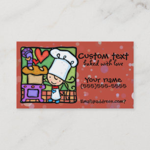 LittleGirlie loves to bake fresh bread Dk Rust Business Card