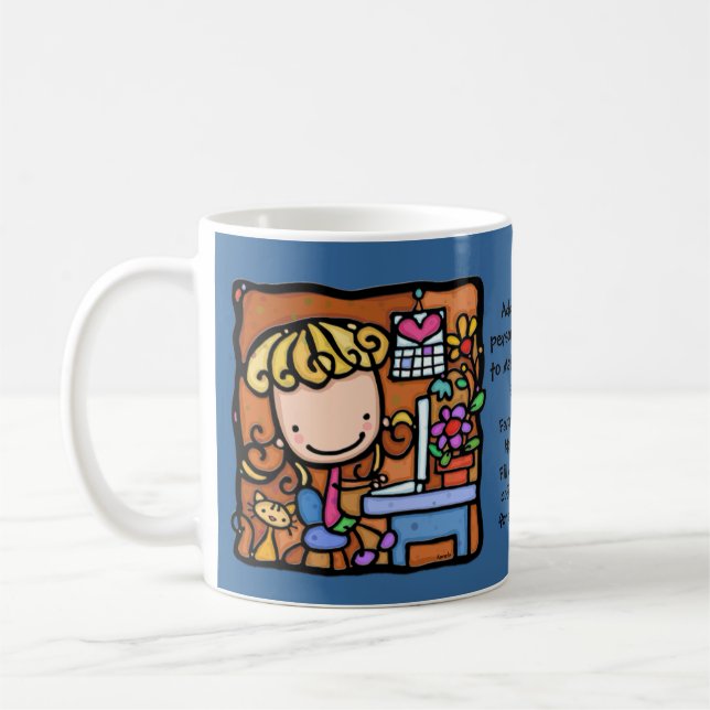 LittleGirlie loves to blog on her computer Coffee Mug (Left)