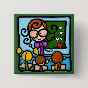 LittleGirlie plays teacher! 15 Cm Square Badge