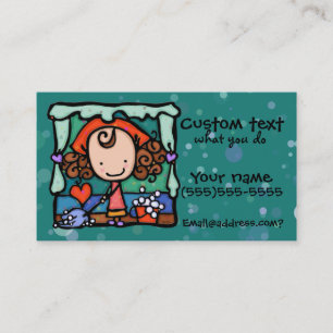LittleGirlie promotes her cleaning business! TEAL Business Card