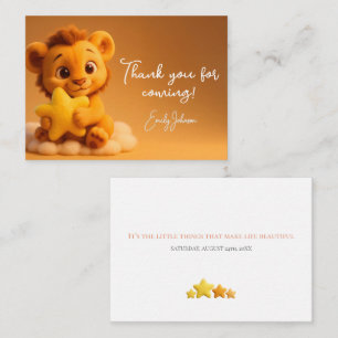 Littler Lion & Star - Baby Shower Thank You Card