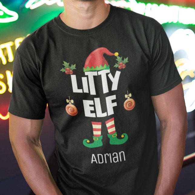 Litty elf funny Christmas family outfit name T-Shirt (Creator Uploaded)