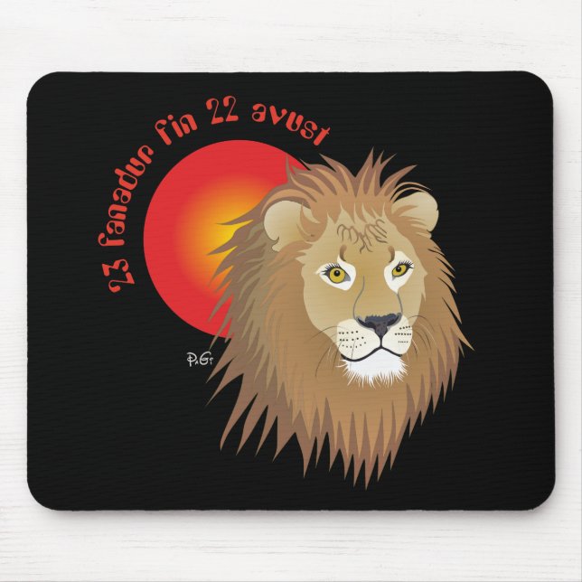 Liun 23 fanadur fin 22 avust Mauspad Mouse Pad (Front)