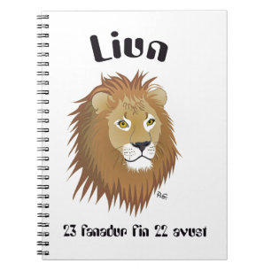 Liun 23 fanadur fin 22 avust Notizheft Spiral Notebook