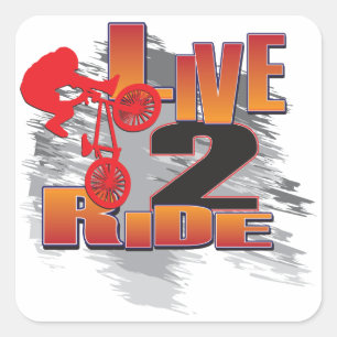 LIVE-2-RIDE-BMX SQUARE STICKER