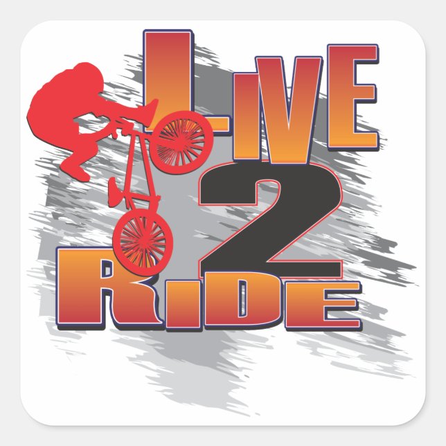 LIVE-2-RIDE-BMX SQUARE STICKER (Front)