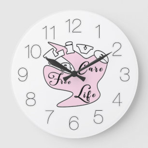 Live a care free life large clock