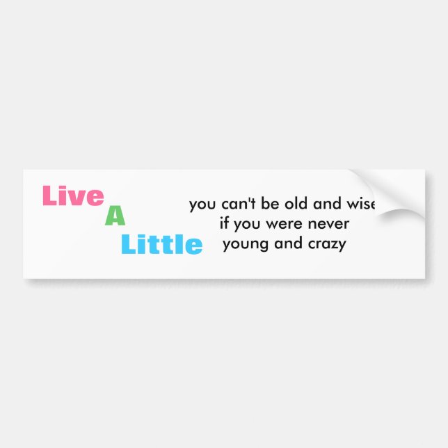 live a little bumper sticker (Front)