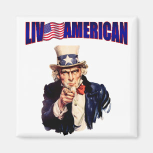 Live American idol Uncle Sam square magnit Magnet