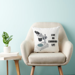 Live An Examined Life Advice Compound Microscope Cushion