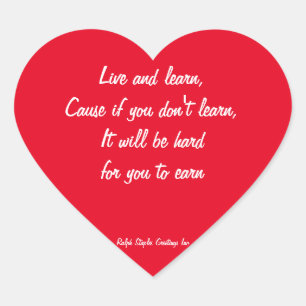 Live and Learn Heart Sticker