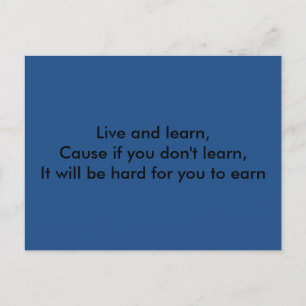 Live and Learn Postcard