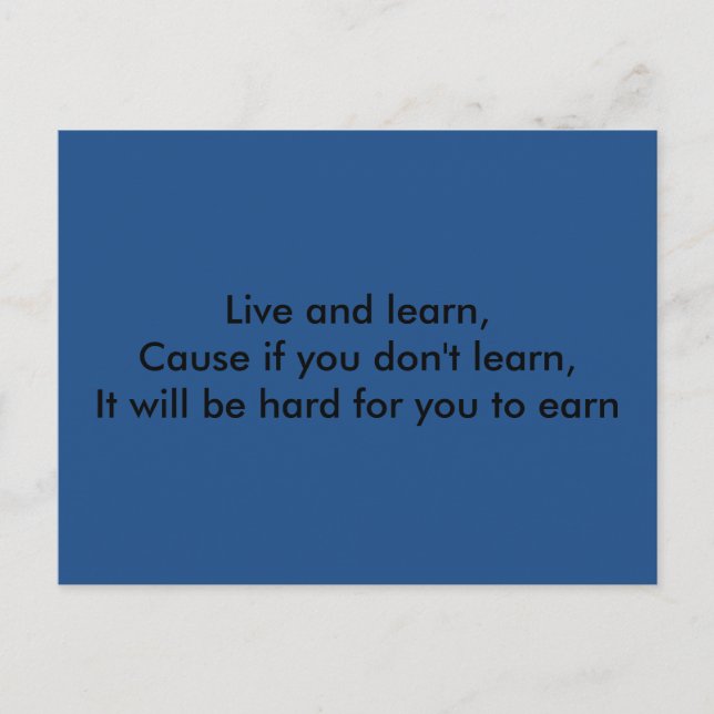 Live and Learn Postcard (Front)