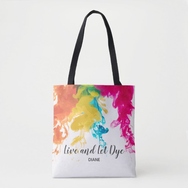 Live and Let Dye - Swirling Dye Colours Tote Bag (Front)