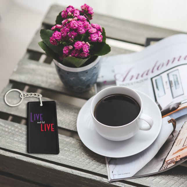 Live and let live proverb black key ring (Creator Uploaded)