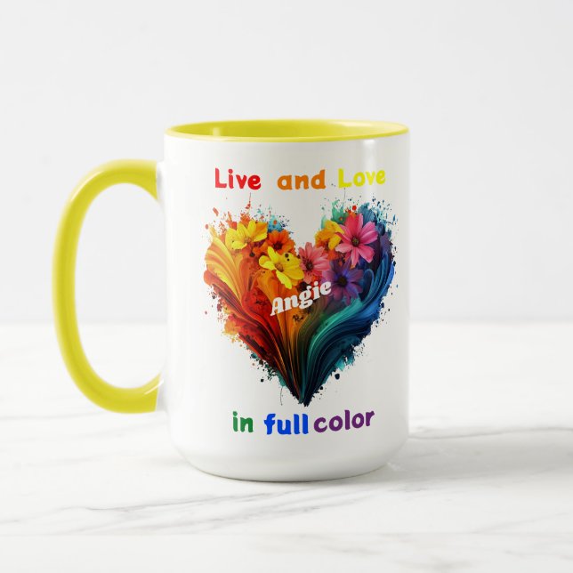 Live And Love In Full Colour Mug (Left)
