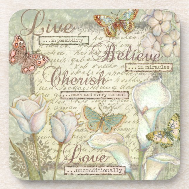Live Believe Cherish Coaster (Front)
