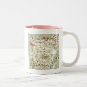 Live Believe Cherish Two-Tone Coffee Mug