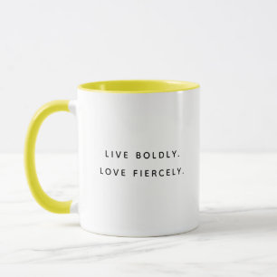 Live Boldly Fun Typography Two-Tone Mug
