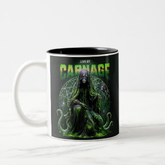 Live By Carnage Cosmic Eldritch Gothic Horror Two-Tone Coffee Mug